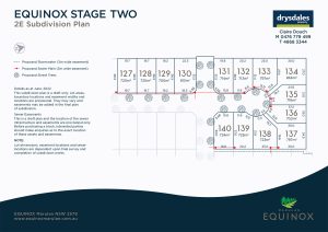 Subdivision Plan Equinox Stage 2E
